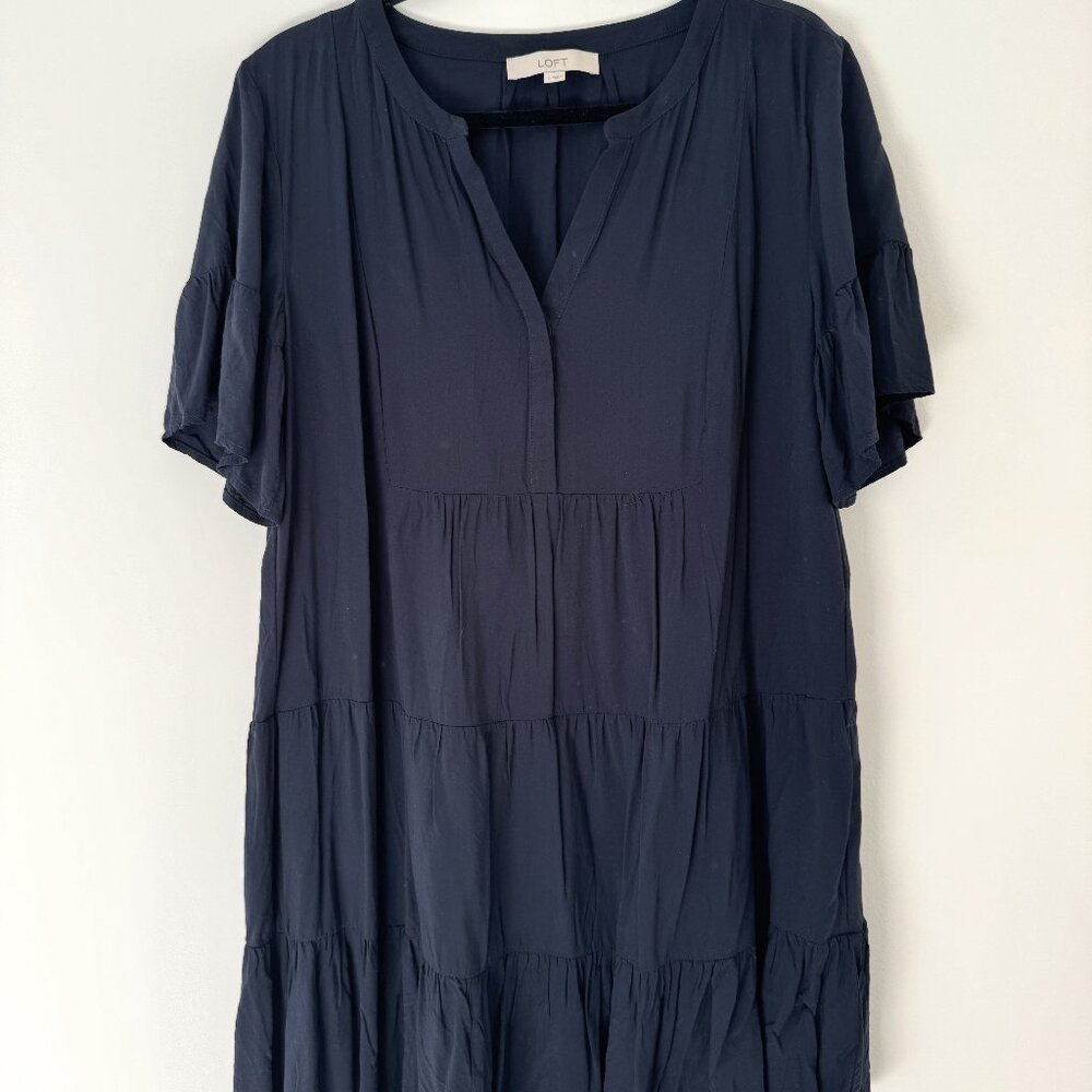 LOFT Tiered Short Sleeve Dress